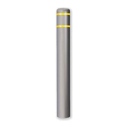 Post Guard¬Æ Bollard Cover 7Dia. X52H,  Grey/ Yellow Tape